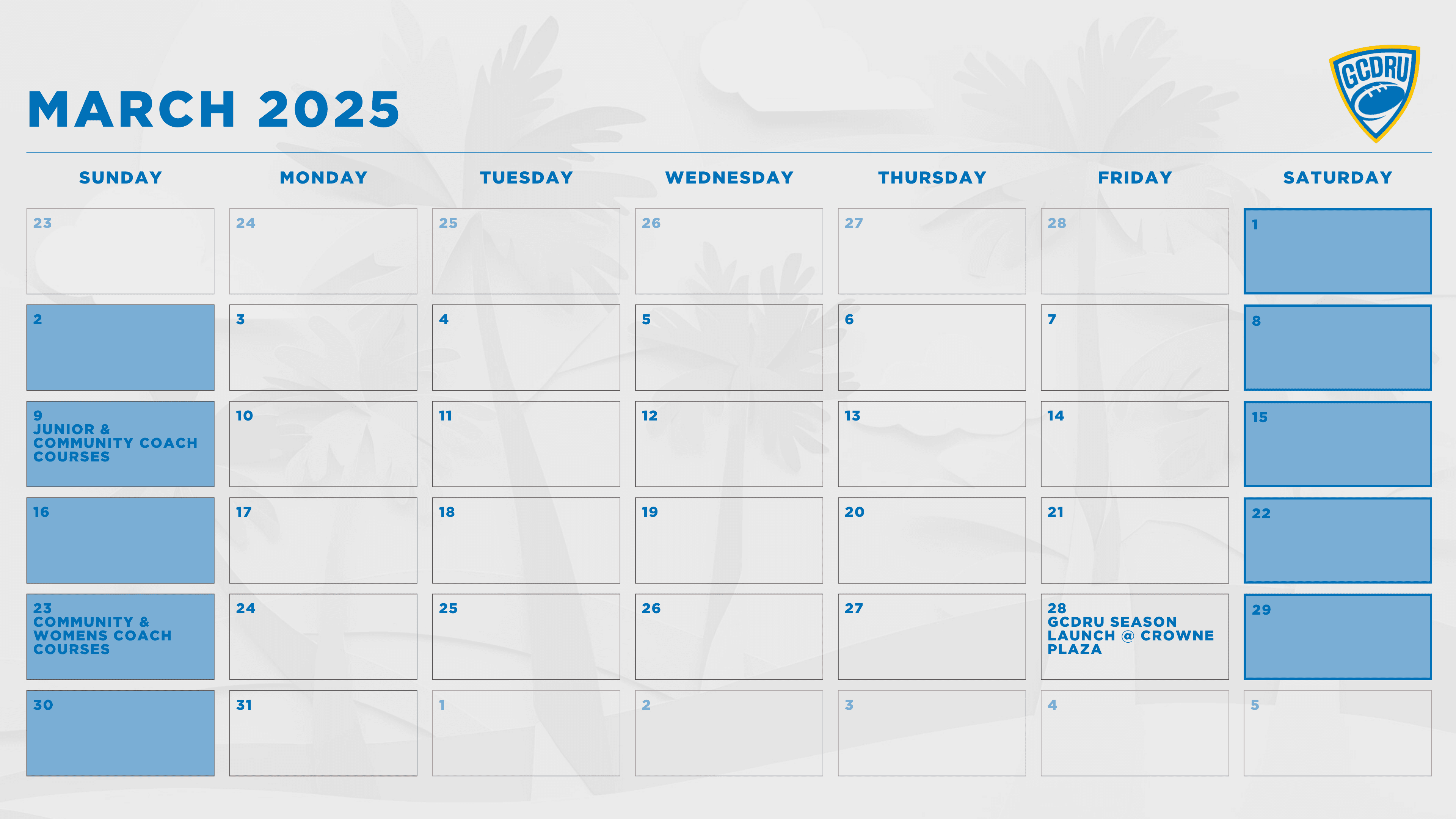 GC March calendar 25